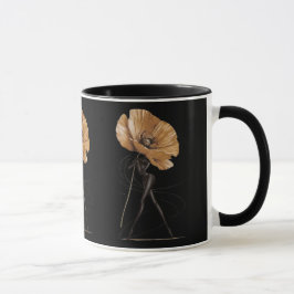 Caneca de Ilustração de Moda Deusa Floral Elegante