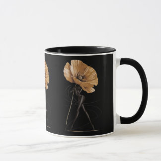 Caneca de Ilustração de Moda Deusa Floral Elegante