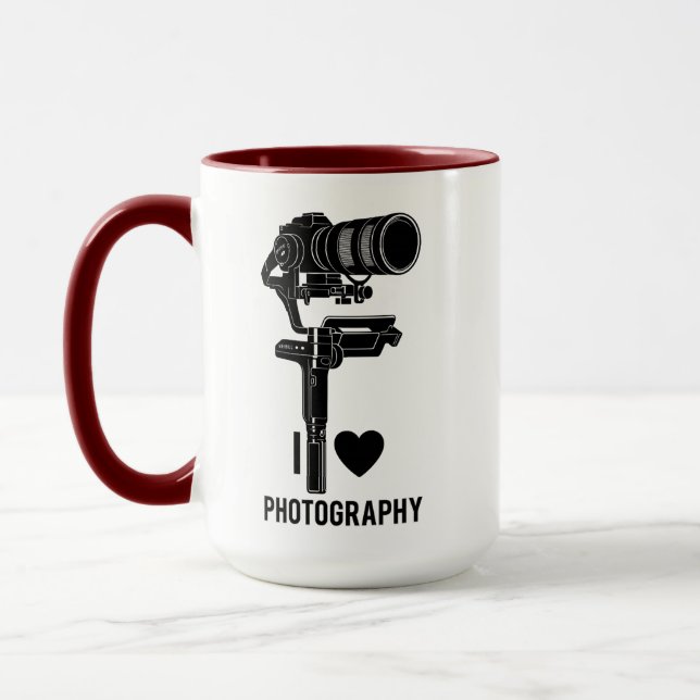 Caneca de Ilustração Mínima de Câmera de Fotografi (Esquerda)
