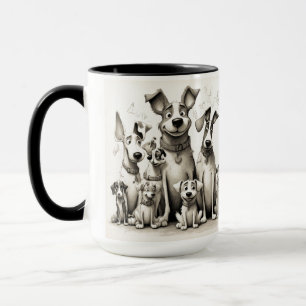 Caneca de Impressão de Arte de Cachorro Engraçado