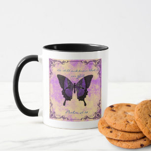 Caneca de Inspiração Borboleta Fique Quieto & Conh