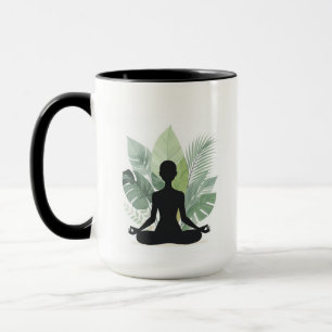 Caneca de Ioga de Meditação Botânica Boho