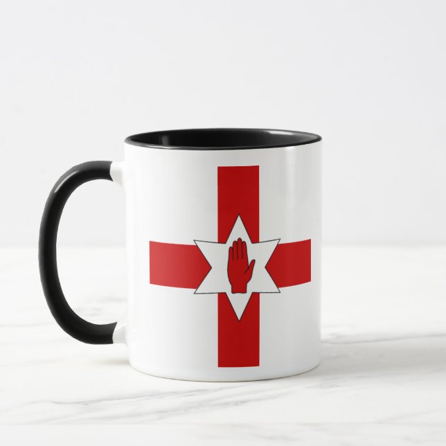 Caneca de Irlanda do Norte - estrela & mão na cruz (Esquerda)