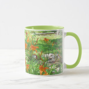 Caneca de Jardim de Flores de Verão