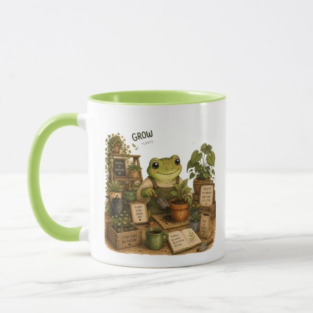 Caneca de jardinagem de sapo fofo para cultivar pl (Esquerda)