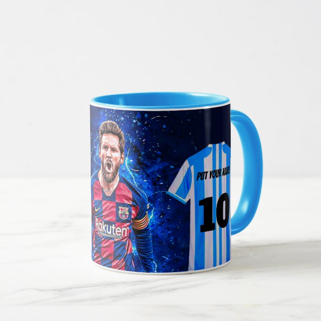 Caneca de Jersey Personalizada da Argentina – Fute (Frente Esquerda)