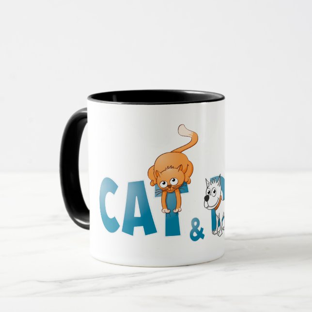 Caneca De kat en de hond. koffiemok (Frente Esquerda)