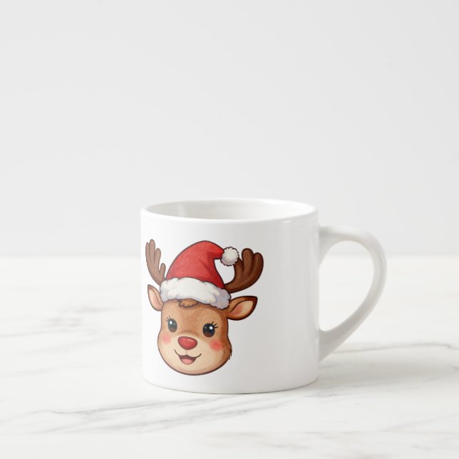 Caneca de Latte Mini Rena de 170ml com Chapéu Fest (Direita)