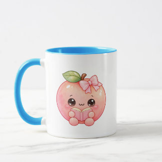 Caneca de Leitura de Pêssego Kawaii Fofa para Aman