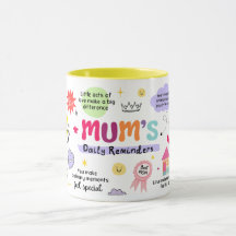 Caneca de Lembrete Diário da Mamãe