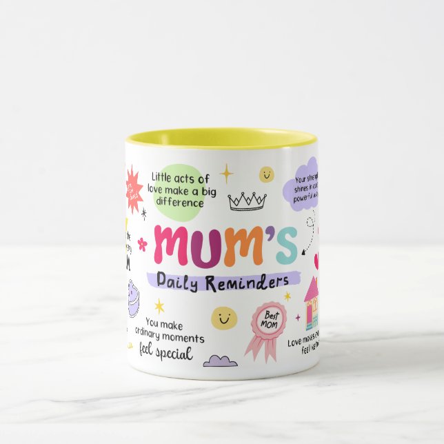 Caneca de Lembrete Diário da Mamãe (Centro)
