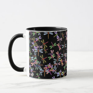 caneca de libélulas coloridas