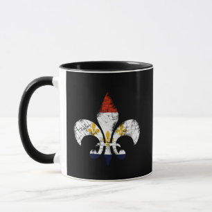 Caneca de Louisiana da bandeira de NOLA da flor de