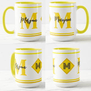 Caneca de Luxo Monogramada com Nome e Inicial Pers