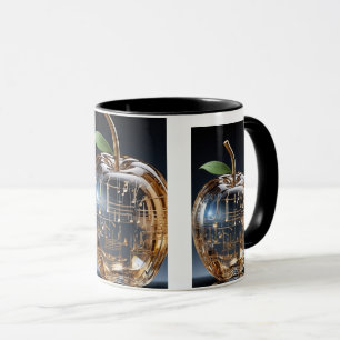 Caneca de Maçã de Cristal Dourado - Caneca de Café