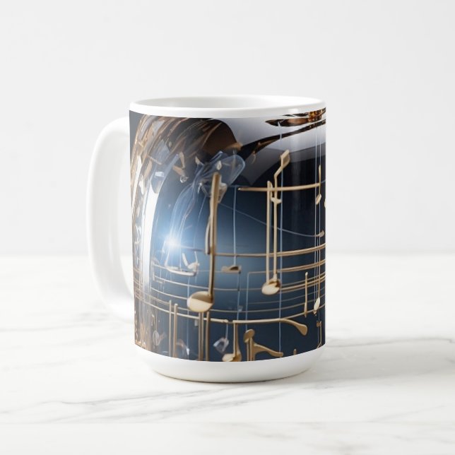 Caneca de Maçã de Cristal Dourado - Caneca de Café (Frente Esquerda)