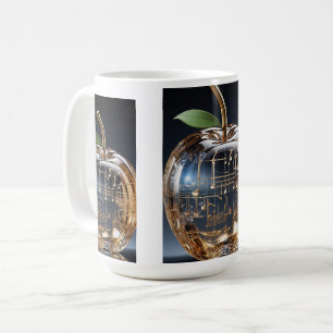 Caneca de Maçã de Cristal Dourado - Caneca de Café