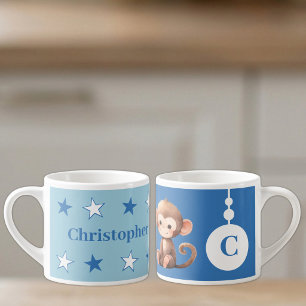 Caneca de macaco para criança — nome personalizado
