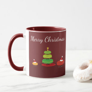 Caneca de Macarons do Feliz Natal