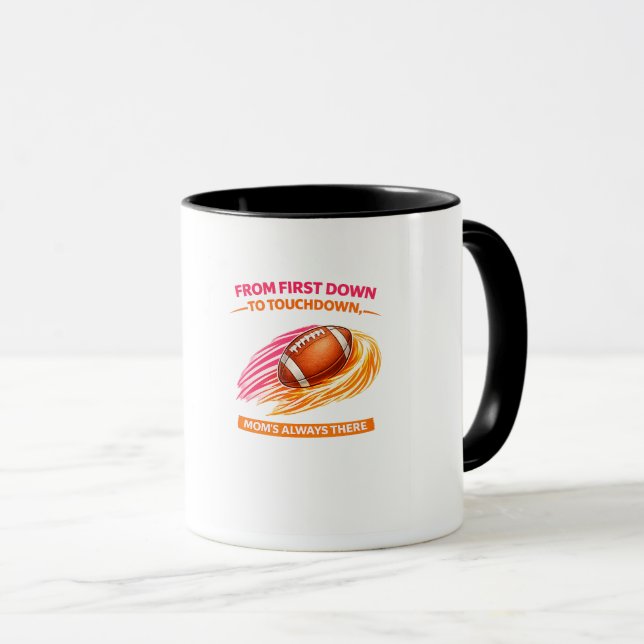 Caneca de Mãe de Futebol – Do Primeiro Down ao Tou (Frente Esquerda)