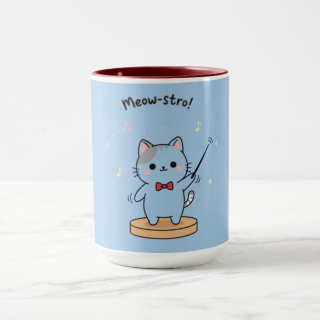 Caneca de Maestro da Orquestra de Gatos Fofos (Centro)