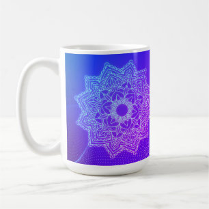 caneca de mandala azul-indigo
