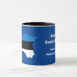 Caneca de Mapa de Sinalizador da Estônia
