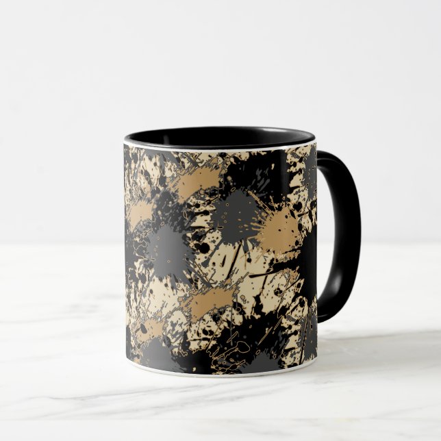 Caneca de Mármore Preto e Dourado — Arte Encontra  (Frente Esquerda)