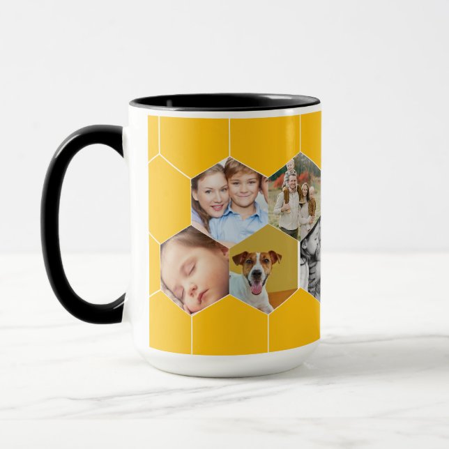 Caneca de Mel Personalizada com Foto da Família e  (Esquerda)