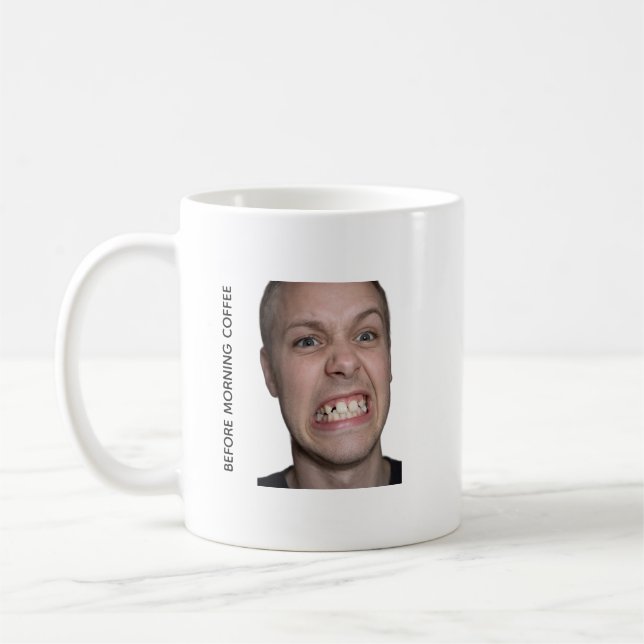 Caneca de Meme Engraçado Antes e Depois do Café da (Esquerda)