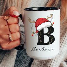 Caneca de Monograma de Natal Presente para Família