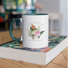 Caneca de Monograma | Dinossauro de Aquarela Fofo