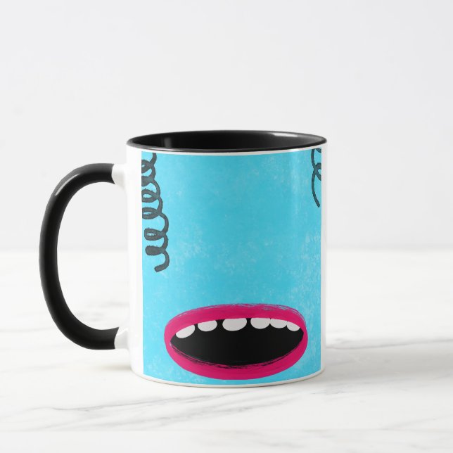 caneca de monstro azul clara (Esquerda)