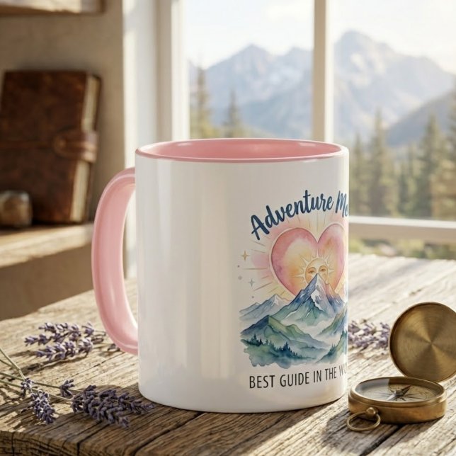 Caneca de Montanha Aquarela Adventure Mom (Criador carregado)