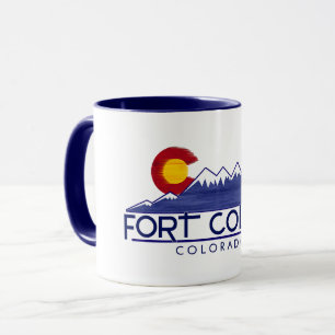Caneca de montanhas de madeira de Fort Collins Col