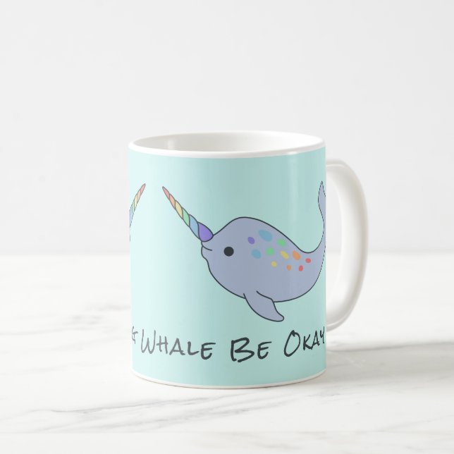 Caneca de Narwhal do arco-íris (Frente Esquerda)