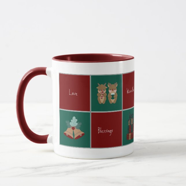Caneca de Natal Alegre e Brilhante (Esquerda)