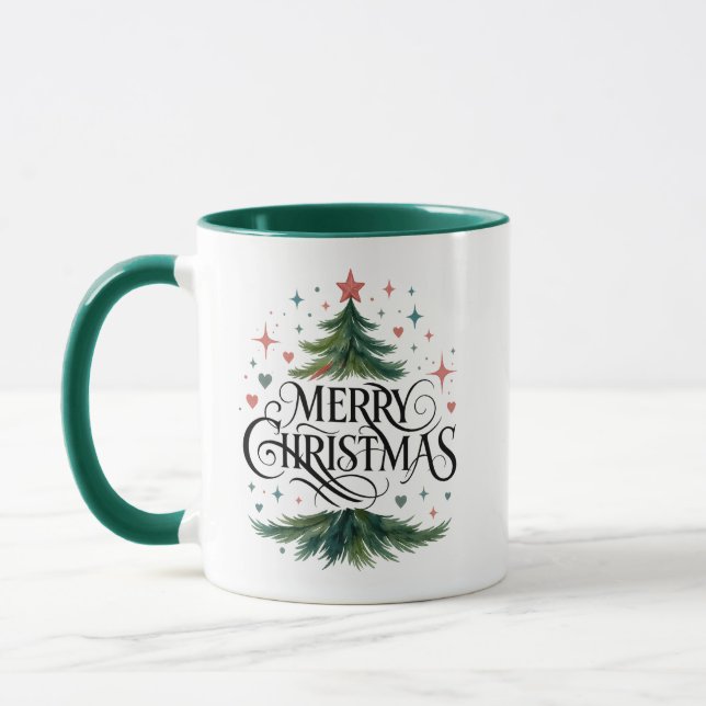 Caneca de Natal Árvore de Natal Feliz Natal (Esquerda)