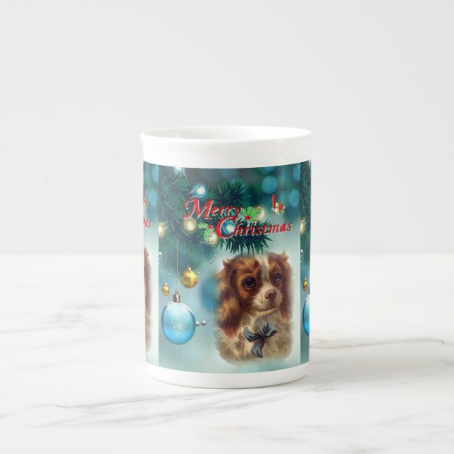 Caneca de Natal, Cão de Natal Feliz (Frente)