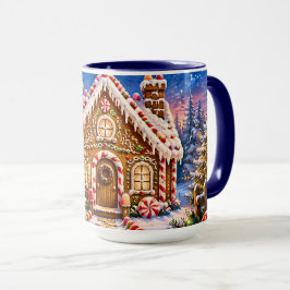 Caneca de Natal Casa de Biscoito de Gengibre