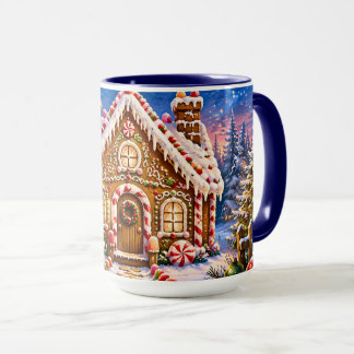 Caneca de Natal Casa de Biscoito de Gengibre