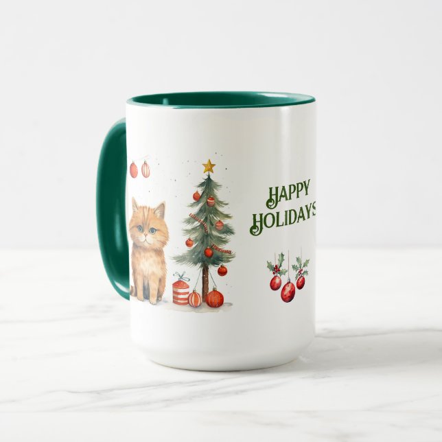 Caneca de Natal Cat (Frente Esquerda)