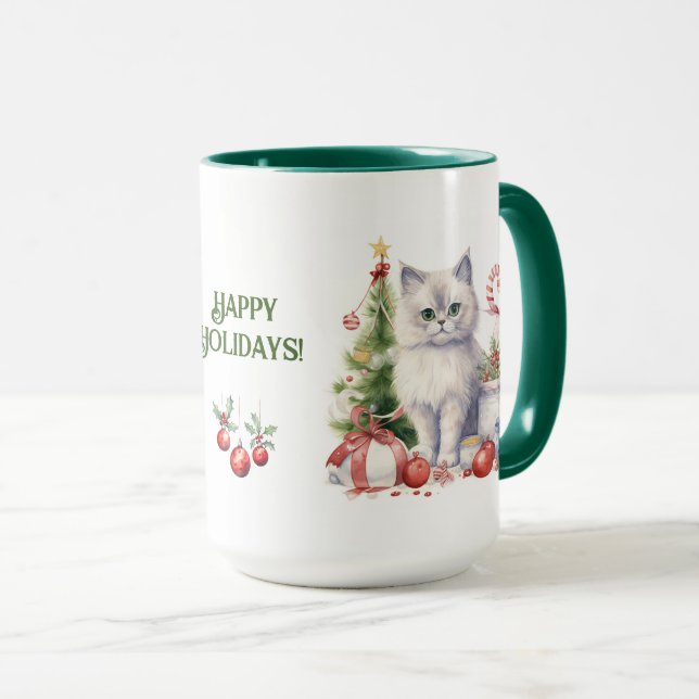 Caneca de Natal Cat (Frente Esquerda)