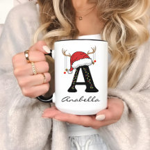 Caneca de Natal com Alfabeto Personalizado para Cr