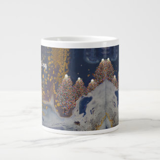 Caneca de Natal com Árvores Estreitas