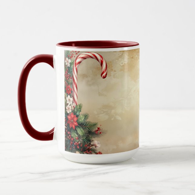 Caneca de Natal com Bastão de Doce (Esquerda)