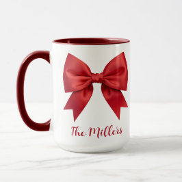Caneca de Natal com Fotos Personalizadas e Laço Ve