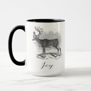 Caneca de Natal com gravação de veado antigo diz A