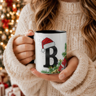 Caneca de Natal com Monograma Personalizado
