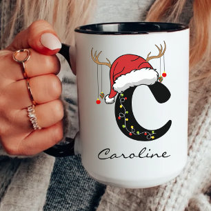 Caneca de Natal com Monograma Personalizado da Fam